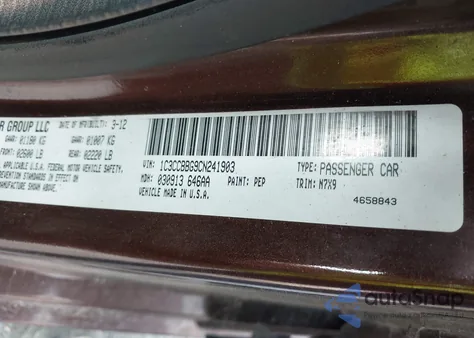 2012 Chrysler 200 Touring z USA, uszkodzony, nr VIN 1C3CCBBG9CN241903